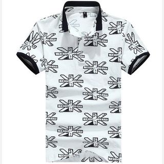 men polo t-shirt with embroidery print